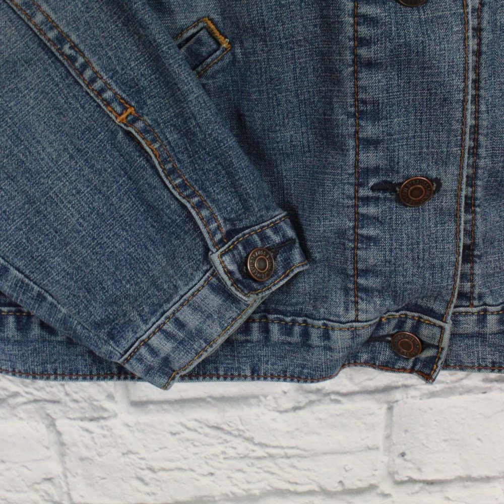 LEVI'S Blue Washed Button Down Streetwear Denim Jeans Jacket Size S - Picture 7 of 8